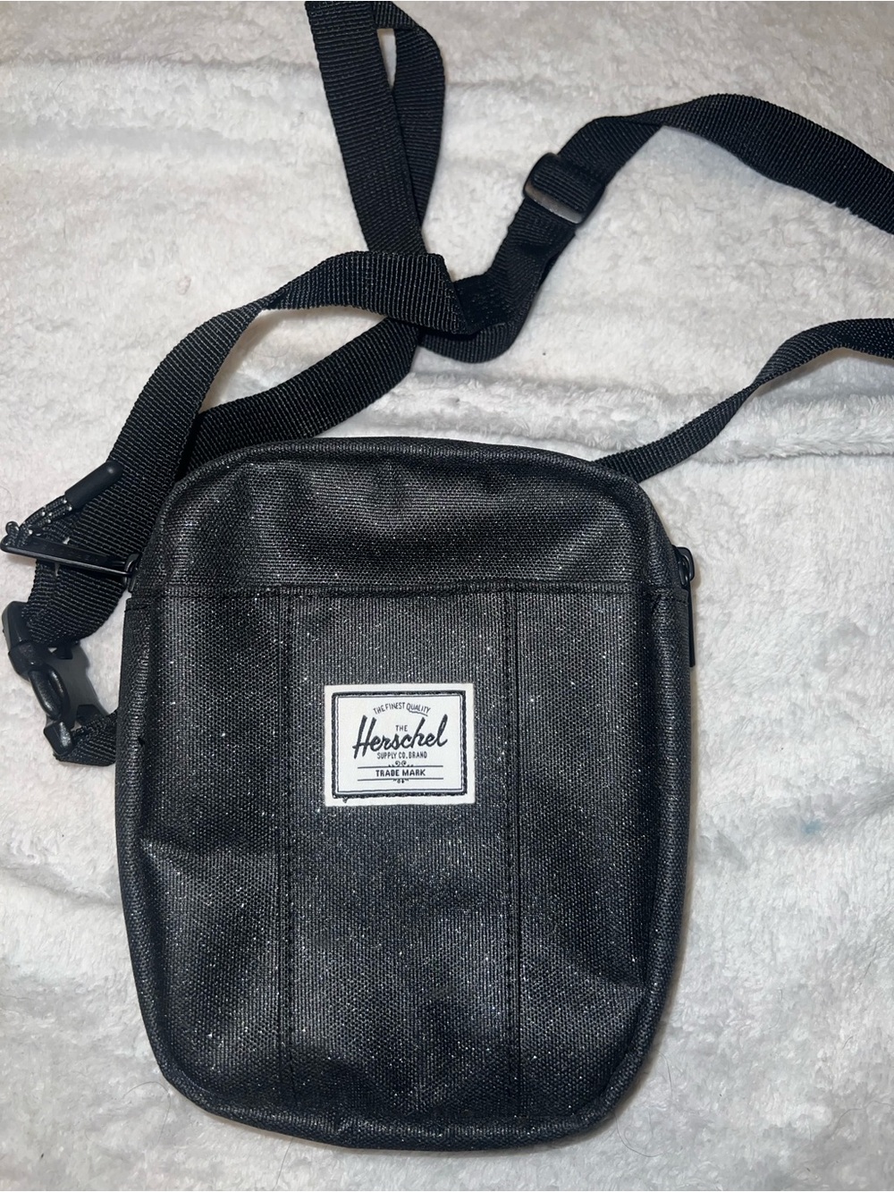 Herschel glittery black crossbody bag